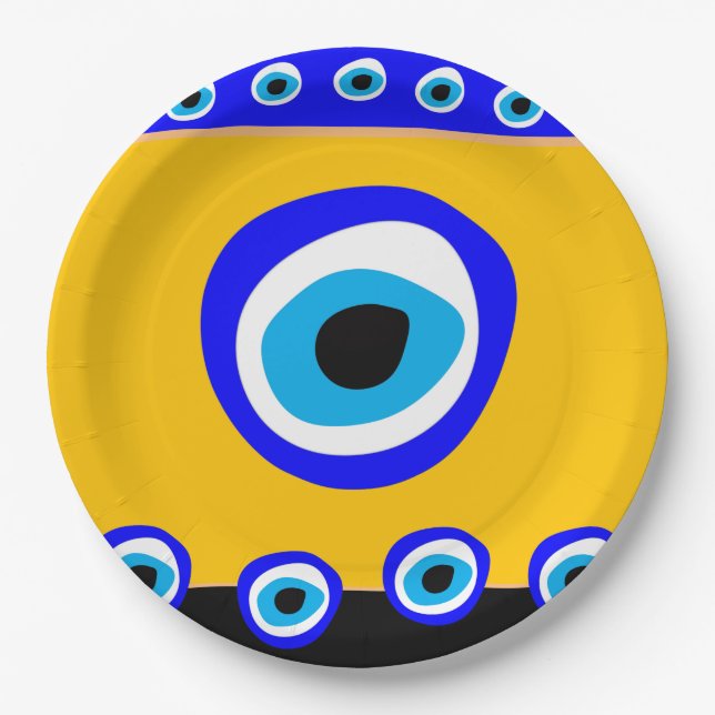 Plato De Papel Evil Eye Talisman y Arab Amulet /turco, griego (Anverso)