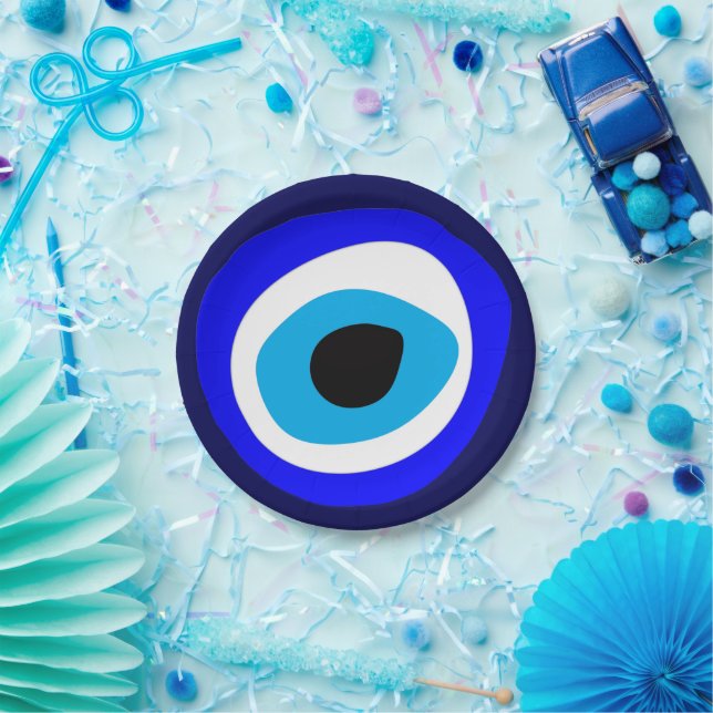 Plato De Papel Evil Eye Talisman y Arab Amulet /turco, griego  (Fiesta)