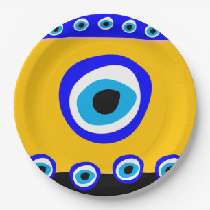 Plato De Papel Evil Eye Talisman y Árabe Amulet /turco, griego