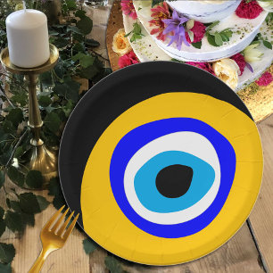 Plato De Papel Evil Eye Talisman y Arabic Amulet /Griego, Turco