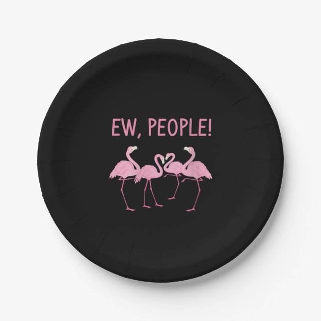 Plato De Papel Ew People Flamingo Social Distance Tropical (Anverso)
