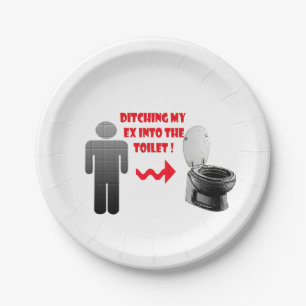 Plato De Papel Ex novio de la desintegración divertida en el