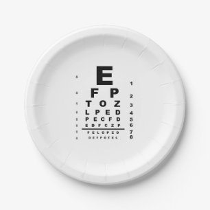 Plato De Papel Examen de gráfico de pruebas oculares