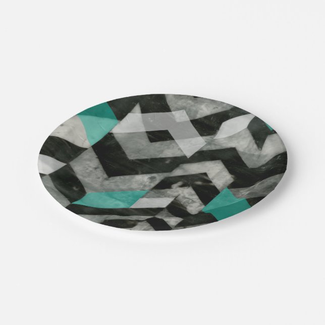 Plato De Papel Exclusión II de Chevron (Angular)