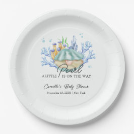 Plato De Papel Exclusiva Baby Shower Ocean Pearl Under Sea