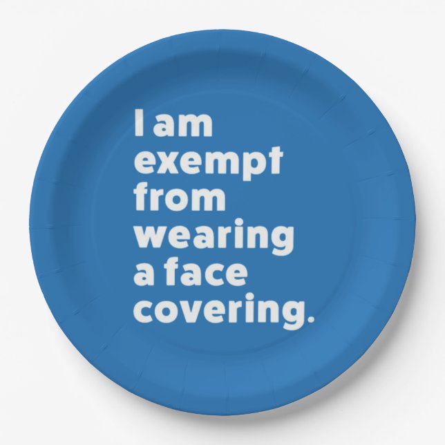 Plato De Papel Exención de usar un recubrimiento facial (Anverso)
