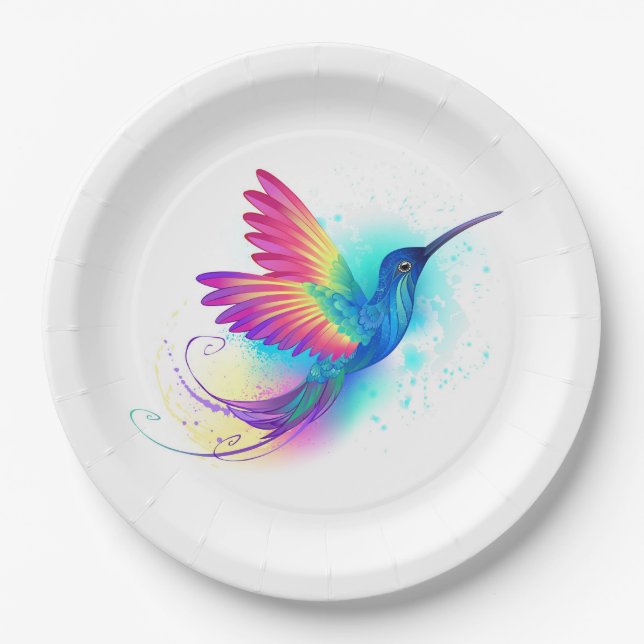 Plato De Papel Exotic Rainbow Hummingbird (Anverso)