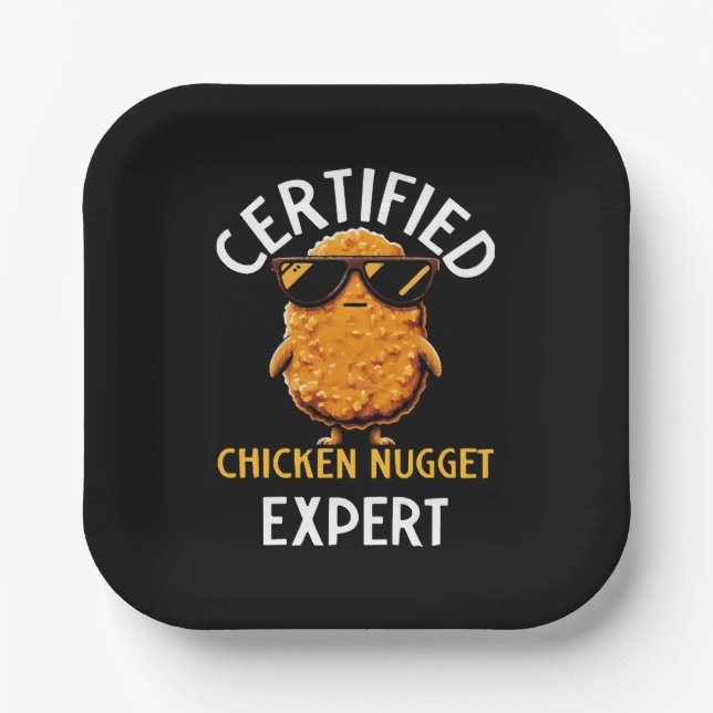 Plato De Papel Experto certificado en el nugget de pollo (Anverso)