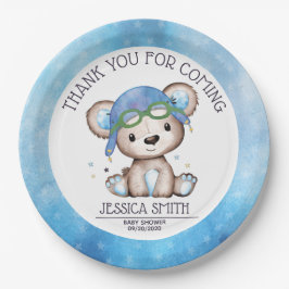 Plato De Papel Experto en acuarela sensacional Teddy Bear