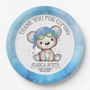 Plato De Papel Experto en acuarela sensacional Teddy Bear