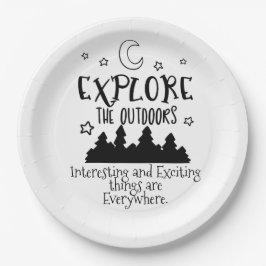Plato De Papel Explora al aire libre personalizable