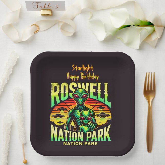 Plato De Papel ¡Explora OVNI Lore en Roswell! (Boda)