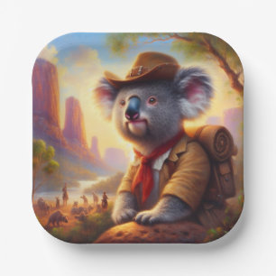 Plato De Papel Explorador de Koala
