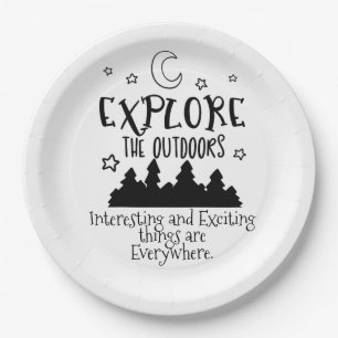 Plato De Papel Explorar Personalizable al aire libre