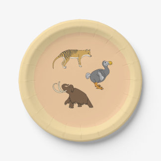 Plato De Papel Extinct Animals 