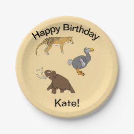 Plato De Papel Extinct Animals 