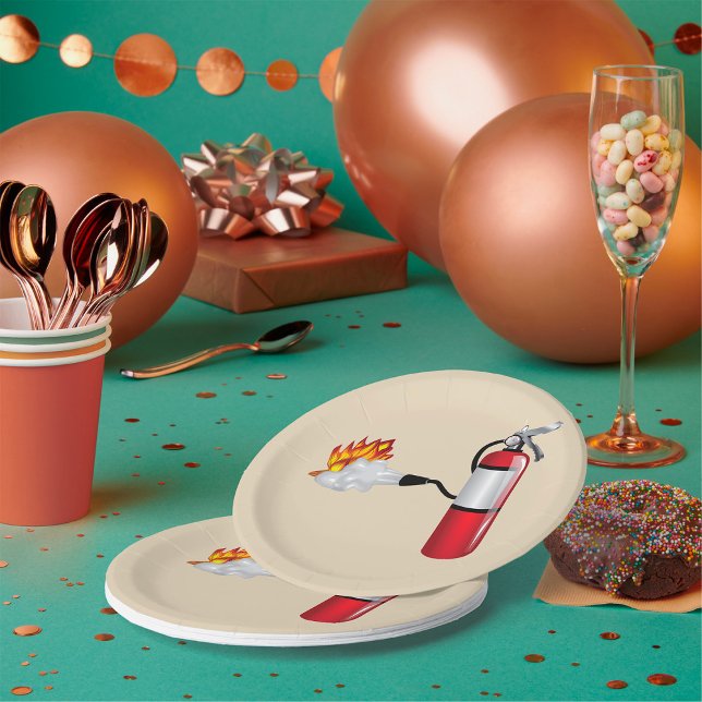 Plato De Papel Extinguidor De Fuego Exponiendo Placas De Papel De (Subido por el creador)