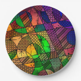 Plato De Papel Extracto colorido con texturas y modelos