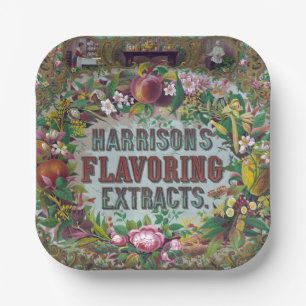 Plato De Papel Extractos de horneado floral victoriano
