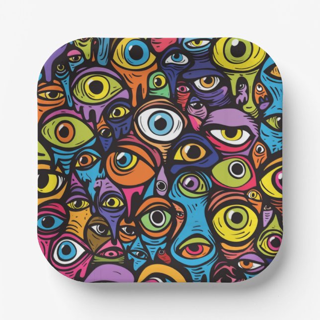 Plato De Papel Eye puede ver el diseño (Anverso)