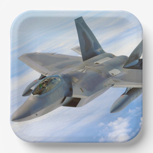 Plato De Papel F-22 Raptor militar Jet (Anverso)