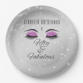 Plato De Papel Fabulosas 50 Placas de papel de papel de Glam Blac