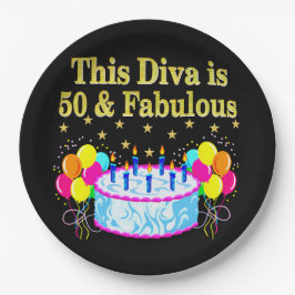 PLATO DE PAPEL FABULOSO 50.º DISEÑO DE CELEBRACIÓN FIESTA
