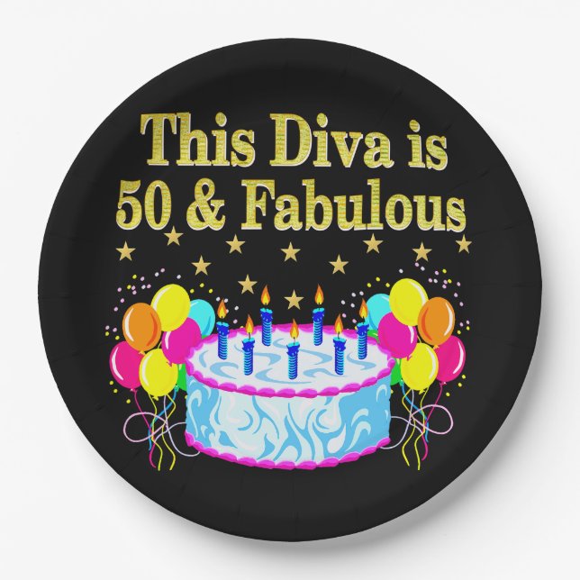 PLATO DE PAPEL FABULOSO 50.º DISEÑO DE CELEBRACIÓN FIESTA (Anverso)