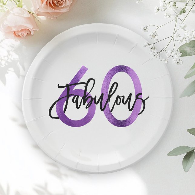 Plato De Papel Fabuloso 60.º | Aniversario elegante y moderno de  (Subido por el creador)