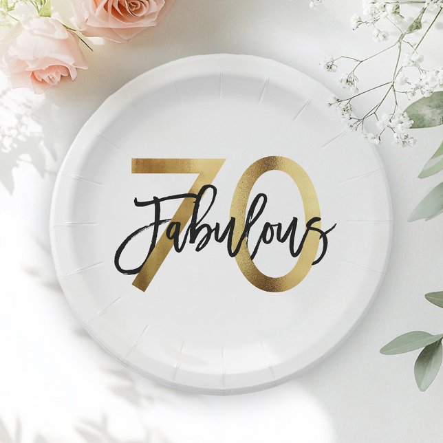 Plato De Papel Fabuloso 70.º | Moda elegante moderna Cumpleaños d (Subido por el creador)