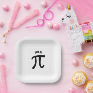 Plato De Papel Fácil como pi divertido día de pi