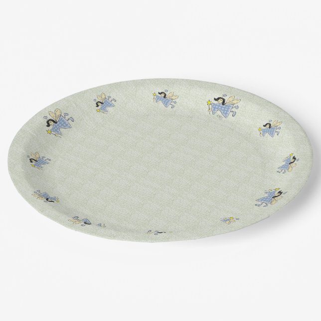Plato De Papel FAERIES en azul (Angular)