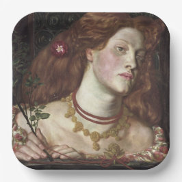 Plato De Papel Fair Rosamund (Mujer Elegante y Hermosa Redhead)