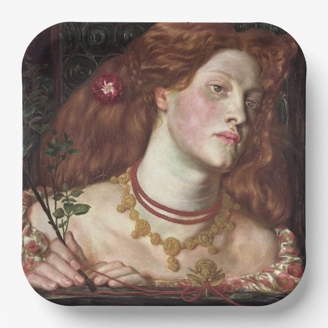 Plato De Papel Fair Rosamund (Mujer Elegante y Hermosa Redhead) (Anverso)