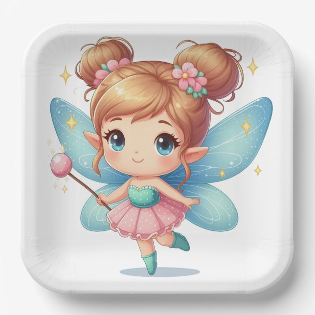 Plato De Papel Fairy Birthday Party (Anverso)