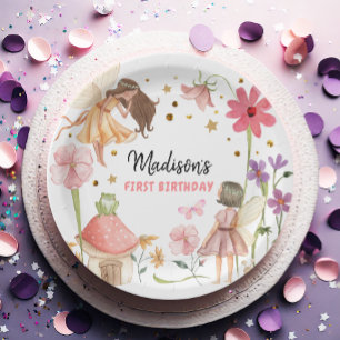 Plato De Papel Fairy Fiesta Encantado Forest Garden Fairy Birday