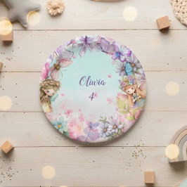 Plato De Papel Fairy Fiesta Garden Fairy Birday