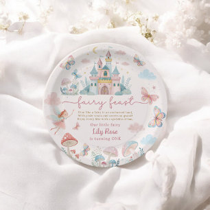 Plato De Papel Fairy First Birflies Pink Whimsical