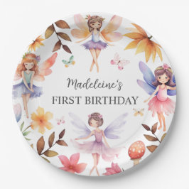 Plato De Papel Fairy First Magical Garden 1º cumpleaños