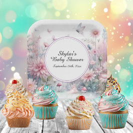 Plato De Papel Fairy Garden Baby Shower