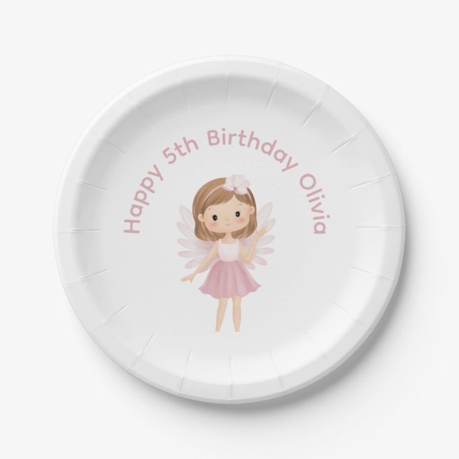 Plato De Papel Fairy Happy Birday (Anverso)