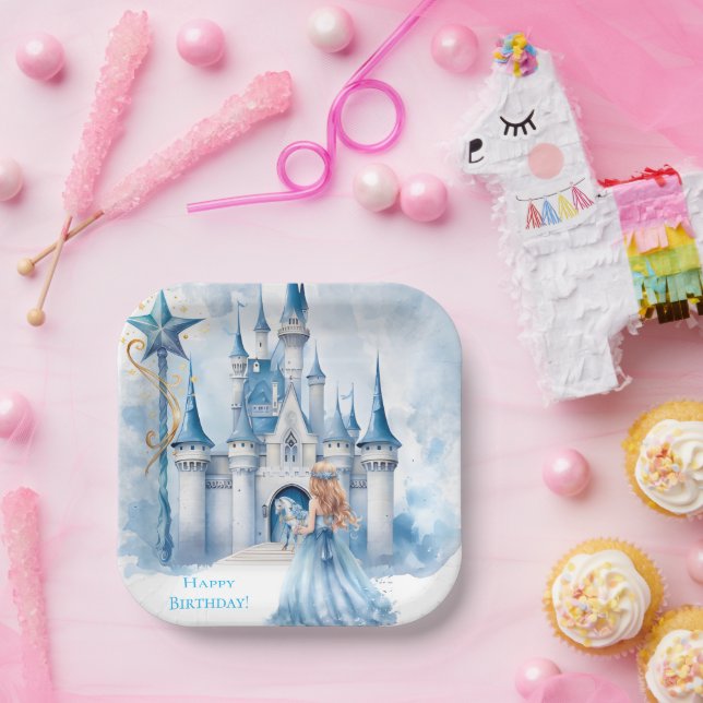 Plato De Papel Fairy Tale Princess Castle Chica Birday Party (Fiesta)