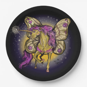Plato De Papel Fairy Unicorn Emperador Moth