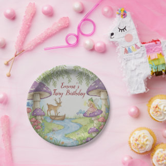Plato De Papel Fairy Woodland Birthday Paper Plate