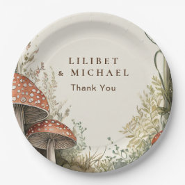 Plato De Papel FAIRYCORE Mushrooms Goblincore Personalizado Fiest