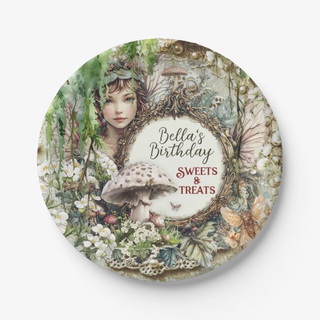 Plato De Papel Fairyland Birthday Party Plate (Anverso)