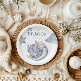Plato De Papel Fairytale Dreamy Dragon Baby Shower