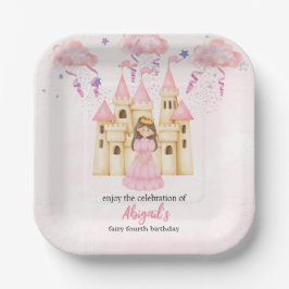 Plato De Papel Fairytale Pink Castle Princess All Ages Birthday