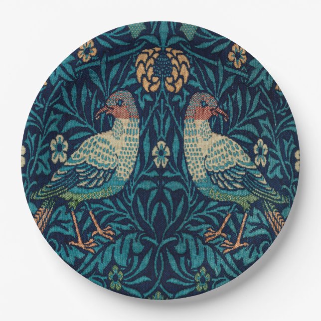 Plato De Papel Faisanes William Morris (Anverso)