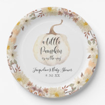 Fall Floral Pequeña Calabaza Watercolor Baby Showe